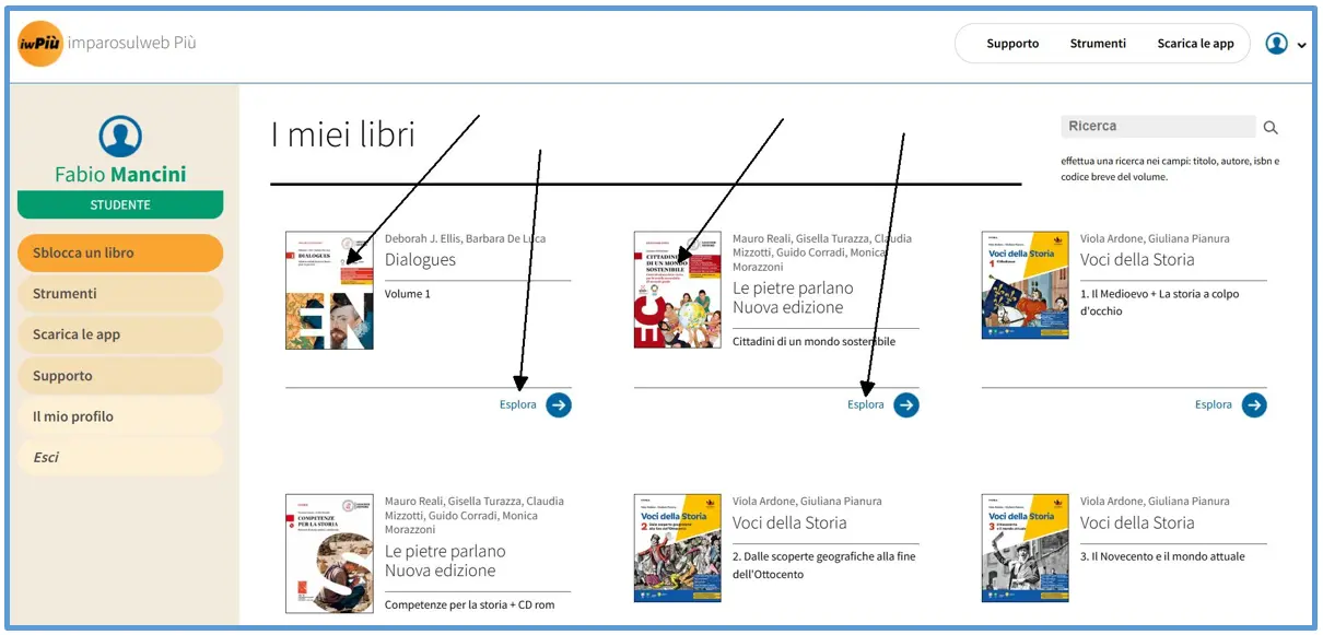 Area Studenti e famiglie - Accesso ai materiali digitali